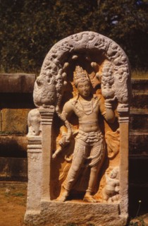 Naga King on a Guardstone at entrance to Ratanapasada, Anuradhapura, 8-9th century. (20th century). Artist: Unknown.