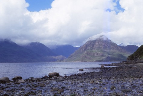 The Black Cuillins across Loch Scavaig, Isle of Skye, Scotland, 20th century. Artist: CM Dixon.