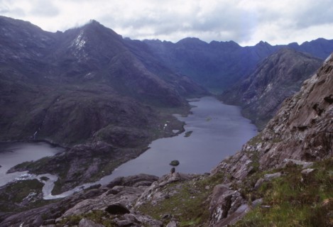 Loch Corvisk and Cuillin ridge from Sgurr na Stri, Isle of Skye, Scotland, 20th century. Artist: CM Dixon.