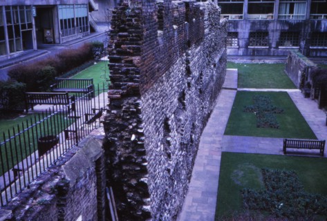 Remains of Roman Wall near Museum of London, 20th century. Artist: CM Dixon.