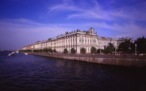 Winter Palace and River Neva, Leningrad, 20th century. Artist: CM Dixon.