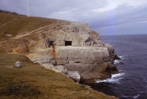 Tilly Whim Caves on Durlston Head, Dorset, 20th century.  Artist: CM Dixon.
