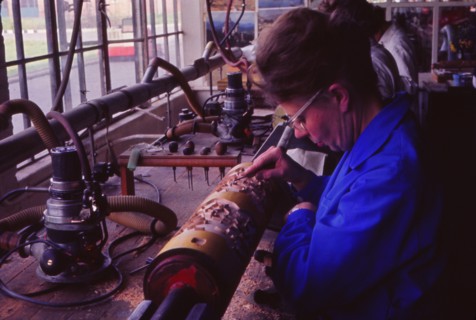 Making printing roller, Sandersons, London, c1960s. Artist: Sandersons.