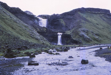 Ofaerofoss Waterfall in Eldgja (Fire Gorge), Central Iceland, 20th century. Artist: CM Dixon.