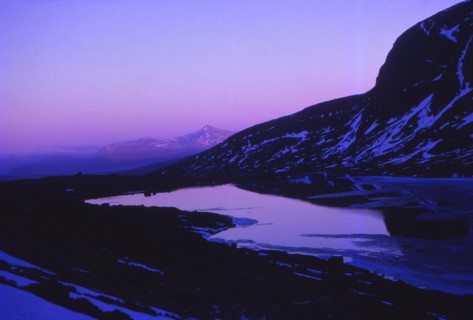 Scotland, Ross-Shire. Sunset at Loch Toll  An Lochain below An Teallach, April. Artist: CM Dixon.