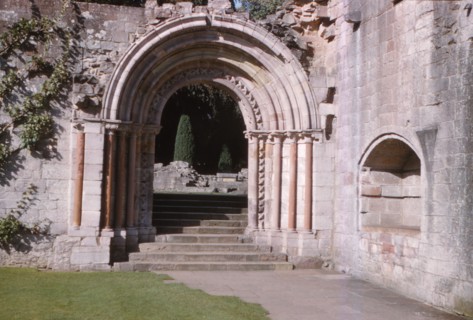 Norman Arch leading to cloisters, Dryburgh Abbey, Berwick-shire, Scotland, 20th century.  Artist: CM Dixon.