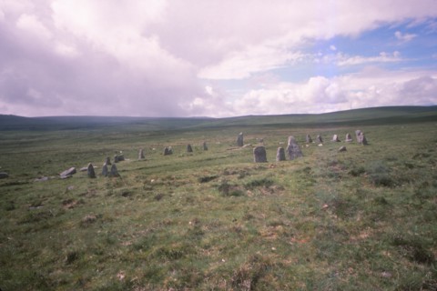 Scorhill Stone Circle, Dartmoor, Devon, 20th century. Artist: CM Dixon.