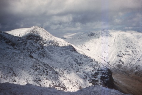 Scafell and Scafell Pike in Winter, English Lake District, Cumbria, 20th century. Artist: CM Dixon.