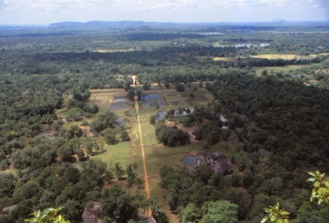 View of the Pleasure Gardens from the Summit of Sigiriya, Sri Lanka, 20th century. Artist: CM Dixon.