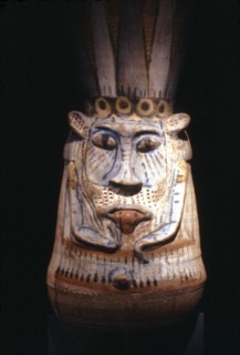 Painted Figure of Egyptian God Bes. Artist: Unknown.