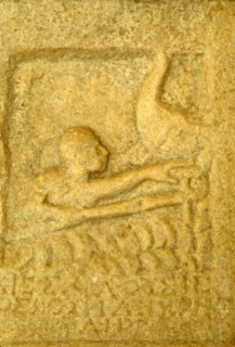 Greek Grave-Slab of Shipwrecked Sailor, from Rheneia, Mykonos, c5th century BC.  Artist: Unknown.
