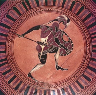Greek Warrior Painted Siana Cup, c6th century BC.