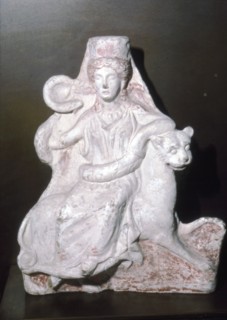 Demeter seated on a Panther, Greek Terracotta, c350 BC.  Artist: Unknown.