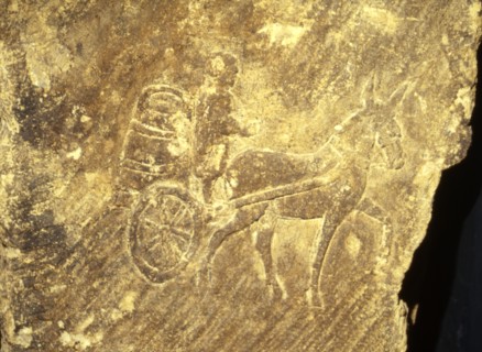 Roman relief Transport of wine barrel by donkey cart, Metz, France, c1st century. Artist: Unknown.