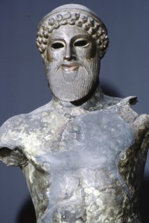 Greek small bronze Apollo from Kosmas near Sparta, late 6th century BC. Artist: Unknown.