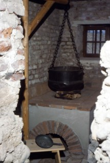 Roman Kitchen with Stove and Cooking Pot, c20th century. Artist: Unknown.