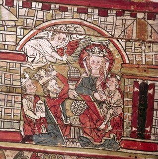 The Adoration, Norwegian, 13th Century, (20th century).  Artist: Unknown.