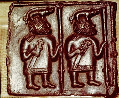 Bronze Matrix for making decorative peaques for helmets, 8th century. Artist: Unknown.