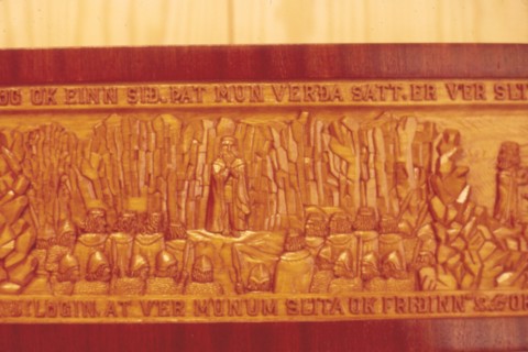 Meeting of the Thing (Iceland's Democratic Parliament) in AD1000. Artist: Unknown.