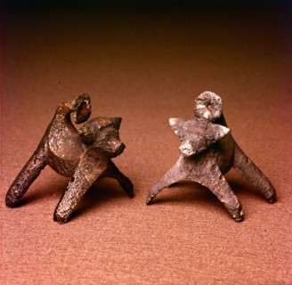 Pair of Celtic Bronze Bulls, Bulbury Camp, Dorset, England, c1st century BC - c1st century. Artist: Unknown.