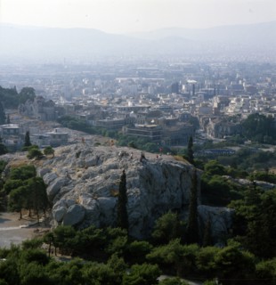 Areopagus Hill seen from the Acropolis, Athens, c20th century. Artist: CM Dixon.