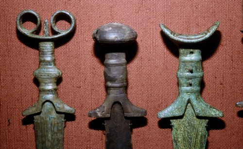 Hilts of Bronze Swords from South Bavaria, Germany, 12th-8th century BC. Artist: Unknown.