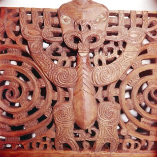 Maori Woodcarving representing panel detail of  Ancestor. Artist: Unknown.