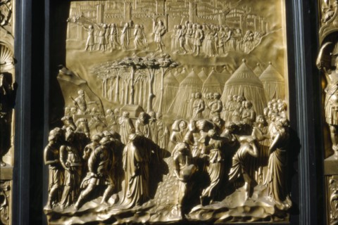Israelities Take Jericho, detail of Baptistry Door, Florence, Italy, c15th century. Artist: Lorenzo Ghiberti.