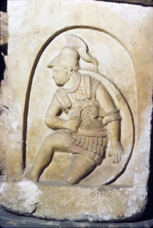 Etruscan Soldier wearing early Chain Mail, Sarcophagus, Chiusi, c3rd century BC-2nd Century BC. Artist: Unknown.