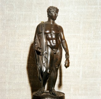 Mercury (Hermes) holding a purse (as bringer of good fortune), Roman, 1st century.  Artist: Unknown.