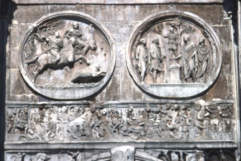 Arch of constantine Horizontal Band showing , Battle of Milvian Bridge, 313-315. Artist: Unknown.