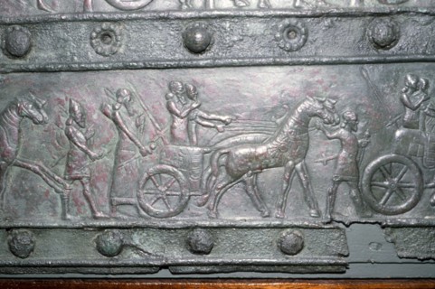 Detail from the Balawat Gates, made for Shalmeneser III, Neo-Assyrian, c858-824 BC. Artist: Unknown.
