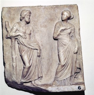 Man and woman, bas-relief, marble, Capitoline Museum. Artist: Unknown.