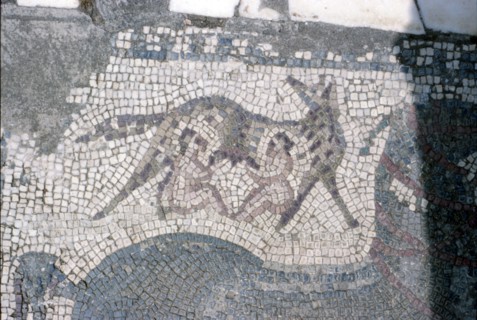 Floor Mosaic of Romulus, Remus and Wolf, Roman Villa, Carthage, Tunisia,  2nd-3rd century. Artist: Unknown.