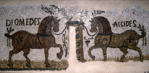Roman Mosaic of Horses, Diomeder and Aicides, 2nd-3rd century. Artist: Unknown.