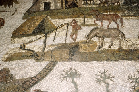 Roman Mosaic of horses drinking, c2nd-3rd century Artist: Unknown.