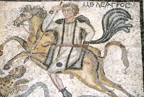 Roman mosaic from Carthage,  Horseman hunts leopard, c3rd century. Artist: Unknown.