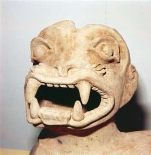 Head of Monster on Pot, from Ecuador, Pre Columbian. Artist: Unknown.