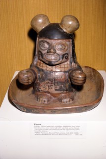 Figure with knobbed headdress and robe, Pacheco Culture, Tiahuanaco, Peru,  600-1000 Artist: Unknown.