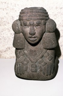 Aztec stone head of Rain God Tlaloc, 1300-1521. Artist: Unknown.