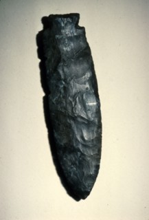 North American Indian Archaic Stone chipped Spear Point, Paleolithic. Artist: Unknown.