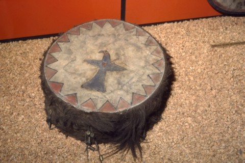 Winnebago Tribe, North American Indian Double headed Drum. Artist: Unknown.