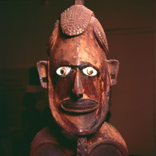 Wooden figure from New Ireland, Melanesia. Artist: Unknown.