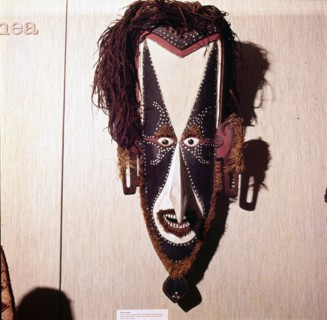 Face-Mask worn in dances to celebrate the wild plum harvest, New Guinea.  Artist: Unknown.
