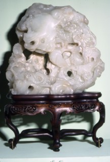 Chinese Jade, Representation of Taoist Sacred Mountain with Hermit's Hut, c1636-1912. Artist: Unknown.