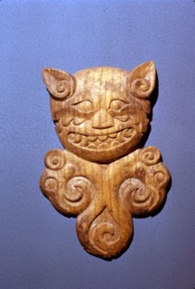 Wooden bridle ornament, Head of Tiger from  Altai, 5th century BC-4th century BC. Artist: Unknown.