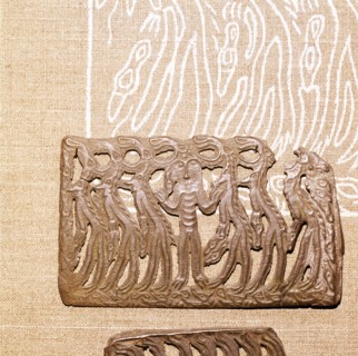 Bronze Plaque, illustrating Shamanism and Magic, Kama River Area, USSR, 3rd century BC-8th century. Artist: Unknown.