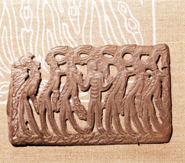 Bronze Plaque, illustrating Shamanism and Magic, Kama River Area, USSR, 3rd century BC-8th century. Artist: Unknown.