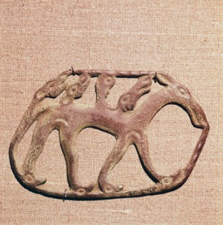 Bronze Plaque, Kama River Tribes Mircaulous Image of Wilde Beast, 3rd century BC-8th century. Artist: Unknown.