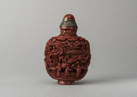Lacquer snuff bottle, China, Qing dynasty, 1644-1911. Creator: Unknown.